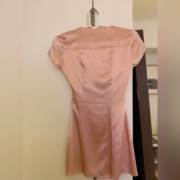 Danielle Guizio Baby Pink Silk Mini Dress Danielle Guizio Baby Pink Silk Mini Dress